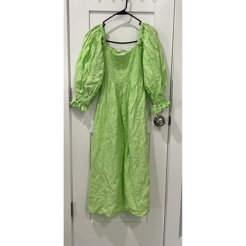 Sleeper Atlanta Linen Dress Lime Green‎ Size L